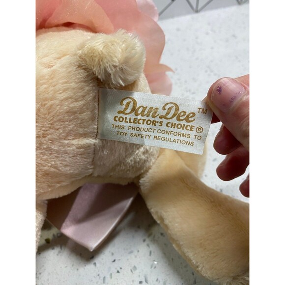 VTG Dan Dee Teddy Bear Plush Holding Pink Heart Picture Frame 8in - Picture 8 of 11